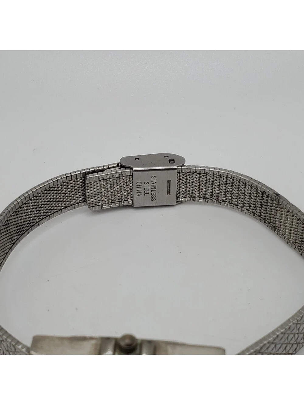 Pembrooke Quartz Watch Womens 16mm Rectangle Silver Tone Adjustable New Battery